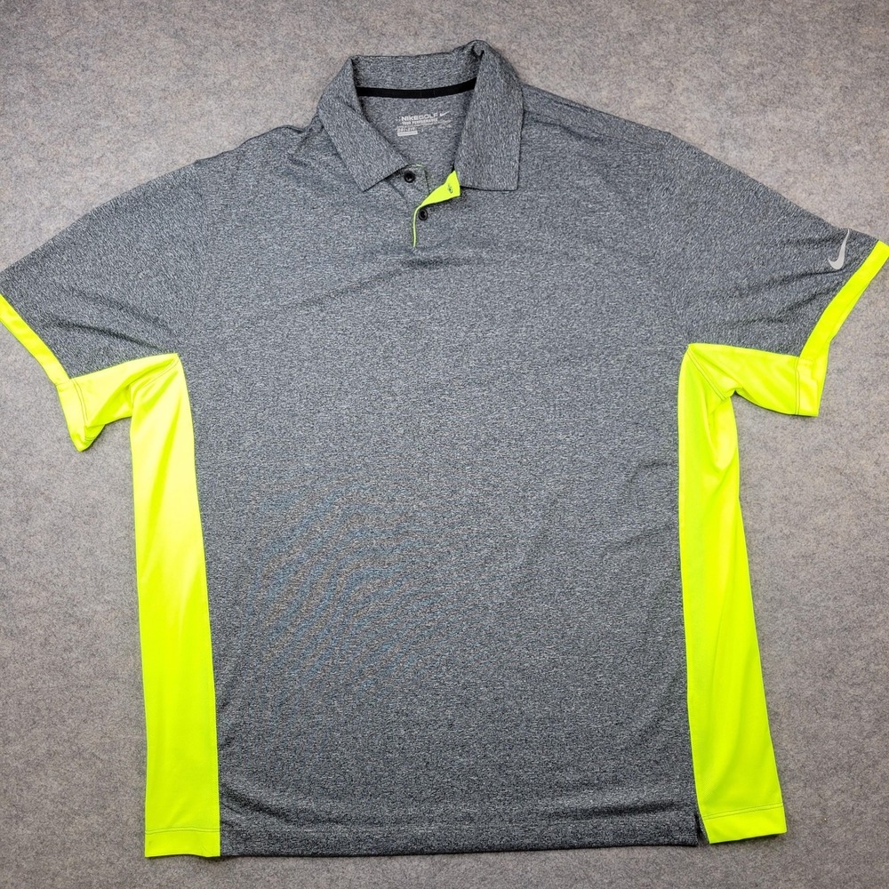 Nike Golf Polo Shirt Mens 2XL Colorblock Dri-FIT Tour Performance 639755-011